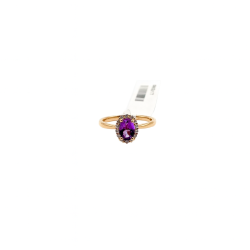Anillo Amatista Oval Con Halo De Diamantes – Victoria Fine Jewelry