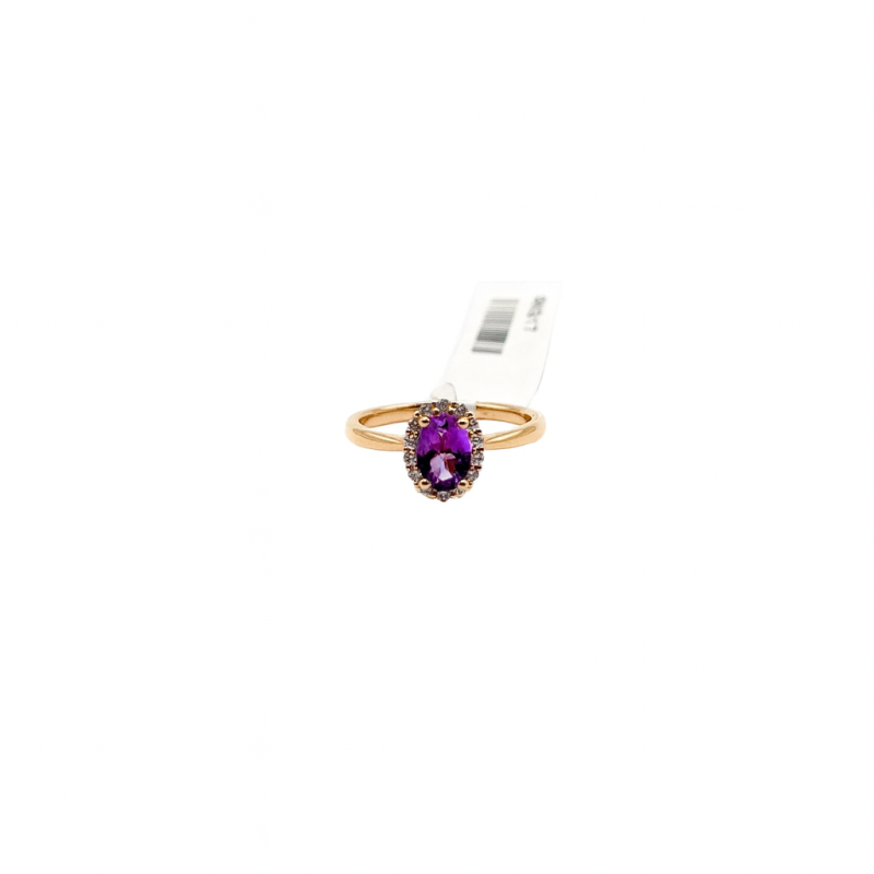 Anillo Amatista Oval Con Halo De Diamantes – Victoria Fine Jewelry