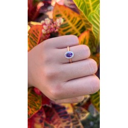 Anillo Amatista Oval Con Halo De Diamantes – Victoria Fine Jewelry