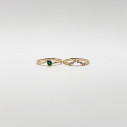 Anillo Doble Esmeralda y Diamantes – Victoria Fine Jewelry