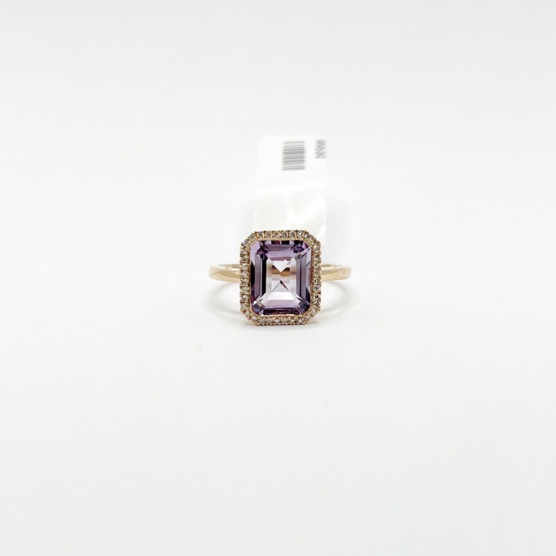 Anillo Cuadro Amatista Rosa Con Diamantes – Victoria Fine Jewelry