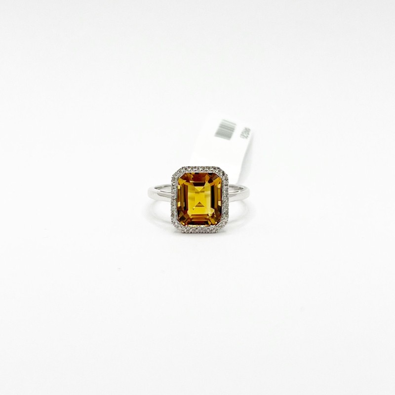 Anillo Cuadro Citrino Con Diamantes – Victoria Fine Jewelry