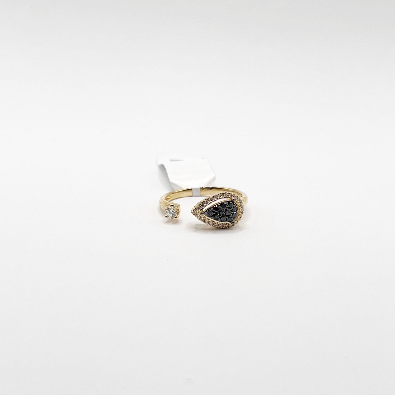 Anillo Gota Con Diamantes Negros Pave – Victoria Fine Jewelry