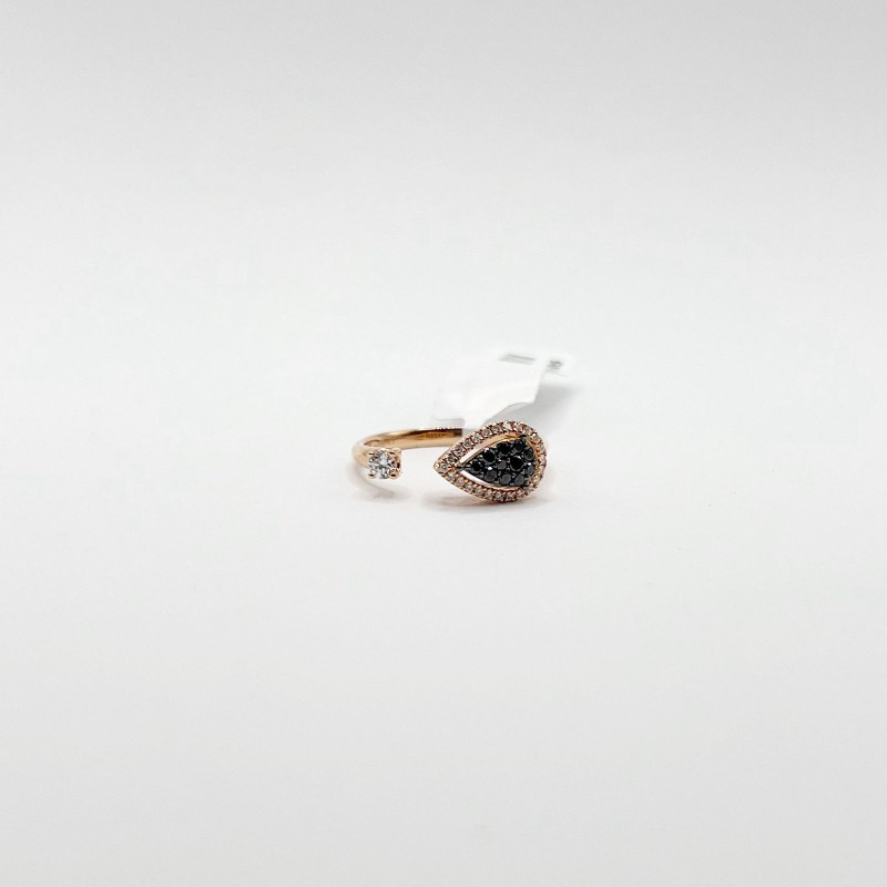Anillo Gota Con Diamantes Negros Pave – Victoria Fine Jewelry