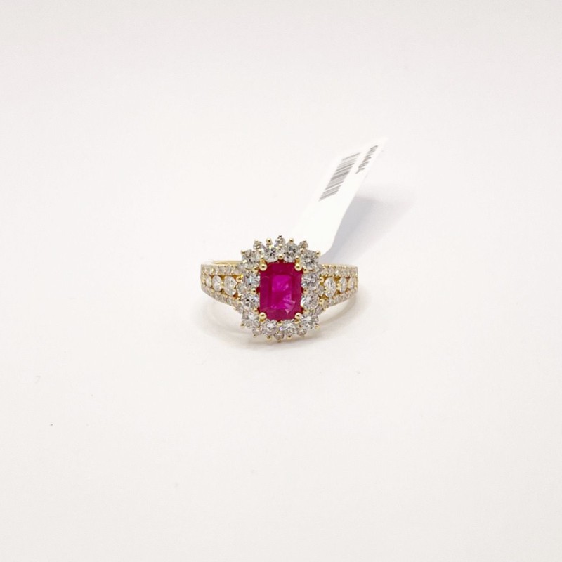 Anillo Cuadro Rubí Con Diamantes – Victoria Fine Jewelry