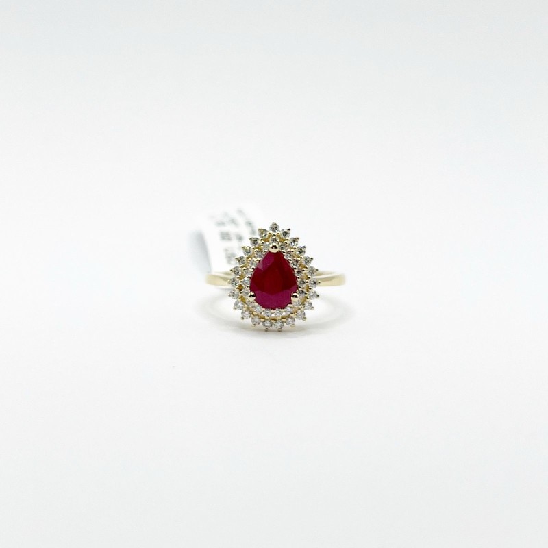 Anillo Gota Rubí Con Diamantes – Victoria Fine Jewelry