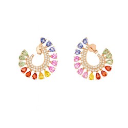 Aretes Abanico Zafiros Raimbow – Victoria Fine Jewelry