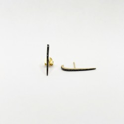 Aretes Bar Post Cuff De Diamante Negro – Victoria Fine Jewelry