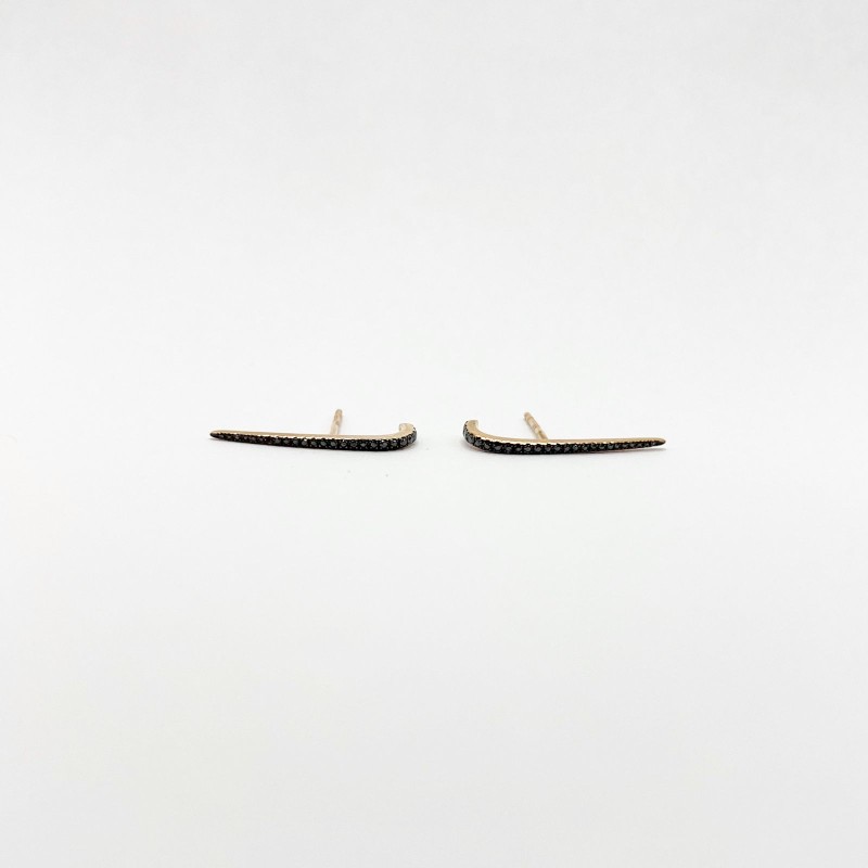 Aretes Bar Post Cuff De Diamante Negro – Victoria Fine Jewelry