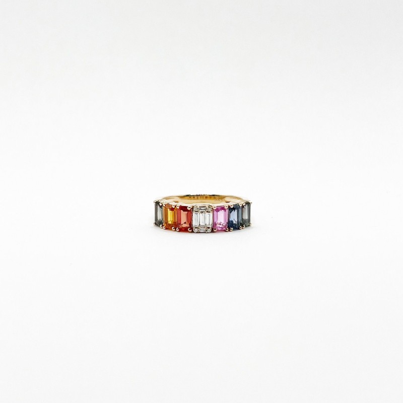 Anillo Rainbow Con Diamantes Baguette – Victoria Fine Jewelry