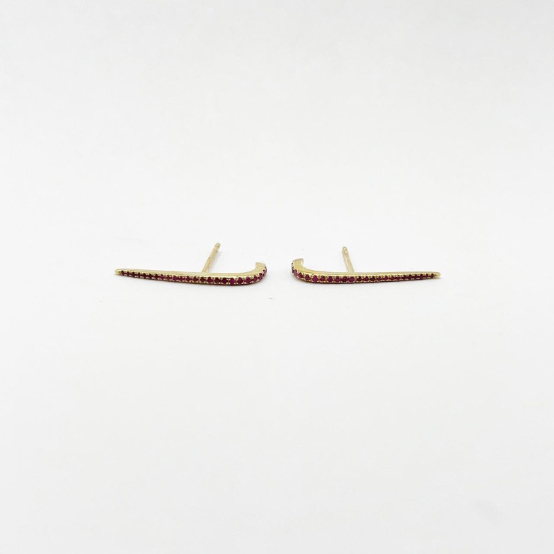 Aretes Bar Post Cuff De Rubí – Victoria Fine Jewelry