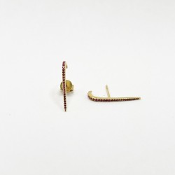 Aretes Bar Post Cuff De Rubí – Victoria Fine Jewelry