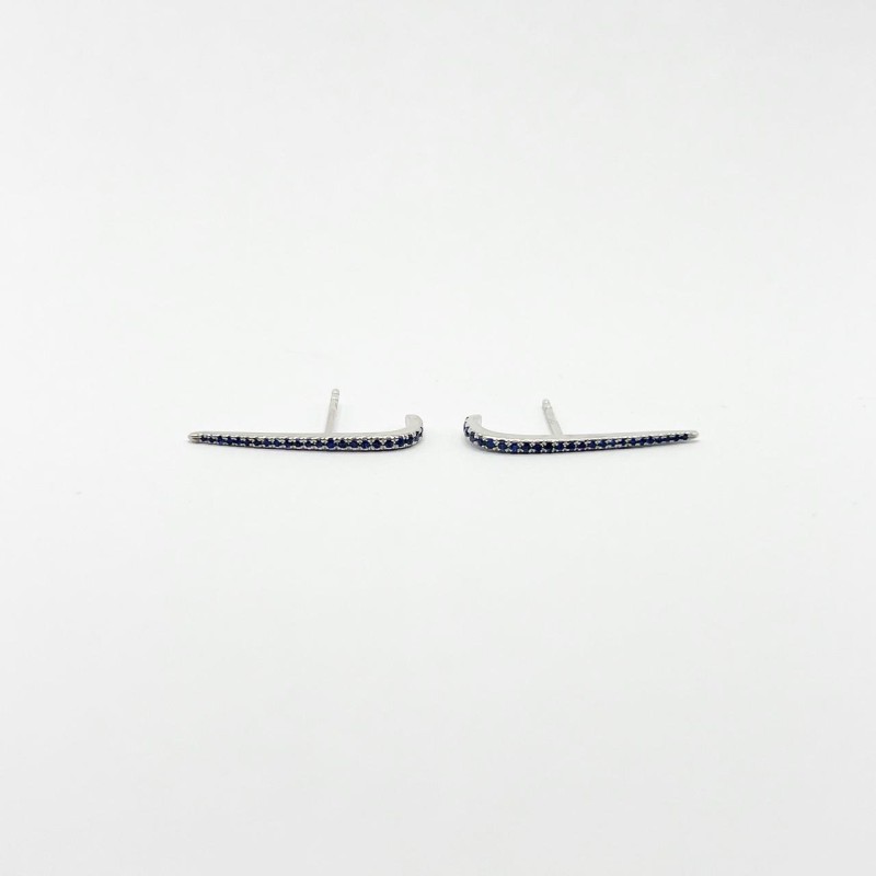 Aretes Bar Post Cuff De Zafiros – Victoria Fine Jewelry