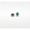 Arete Oval Esmeralda con Diamantes – Victoria Fine Jewelry