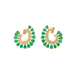 Aretes Abanico De Esmeraldas – Victoria Fine Jewelry