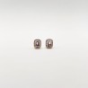 Aretes Cuadro Amatista Rosa Con Halo De Diamantes – Victoria Fine Jewelry