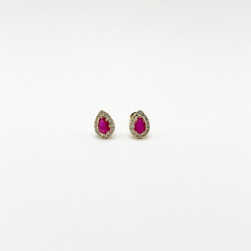 Aretes Gota Rubí – Victoria Fine Jewelry