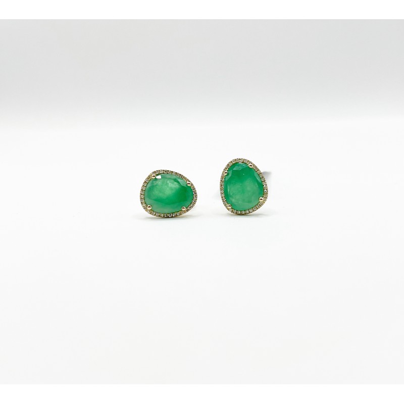 Aretes Laja de Esmeralda con Diamantes – Victoria Fine Jewelry