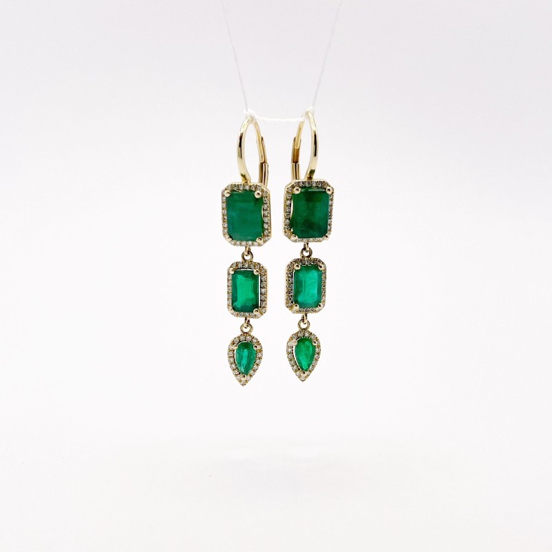 Aretes Largos De Esmeralda – Victoria Fine Jewelry
