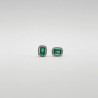 Aretes Cuadro Esmeralda Con Halo De Diamantes – Victoria Fine Jewelry