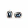 Aretes Cuadro Topacio London Blue Con Halo De Diamantes – Victoria Fine Jewelry