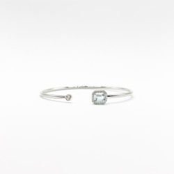 Brazalete Cuadro Aguamarina Con Diamantes – Victoria Fine Jewelry