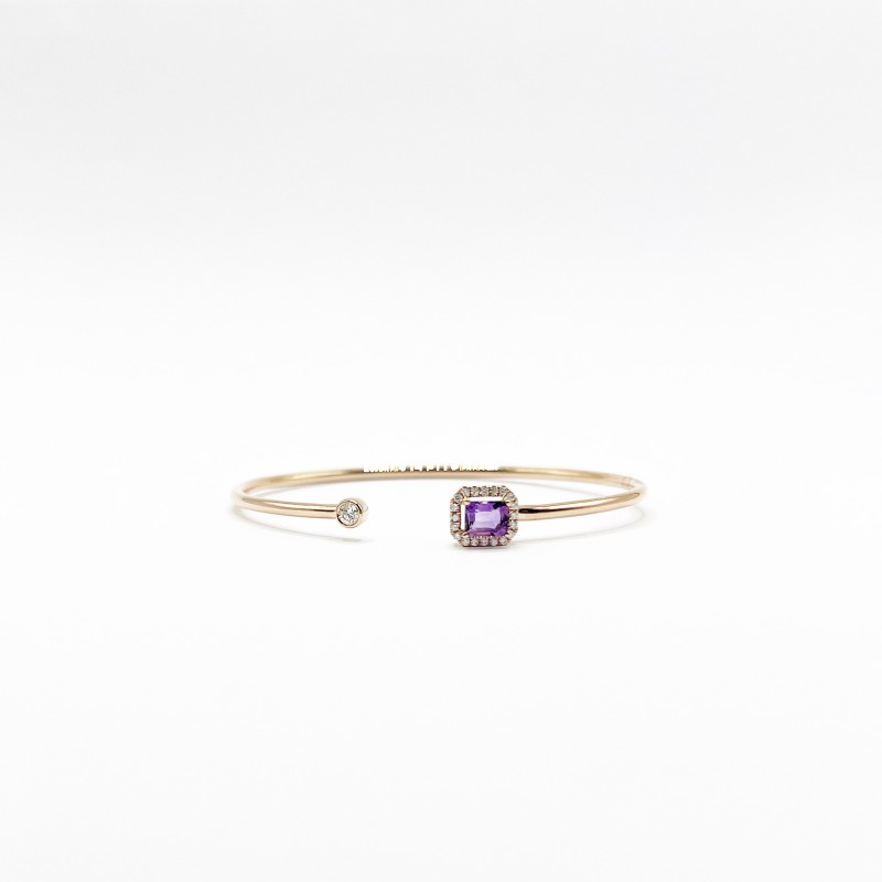 Brazalete Cuadro Amatista Con Diamantes – Victoria Fine Jewelry