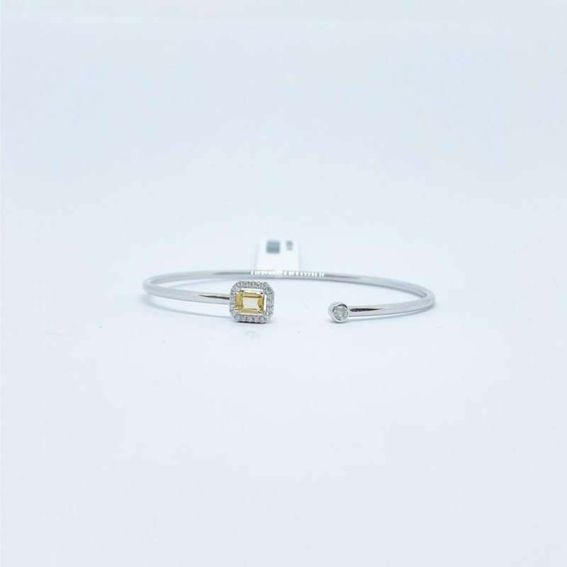 Brazalete Cuadro Citrino con Diamante – Victoria Fine Jewelry
