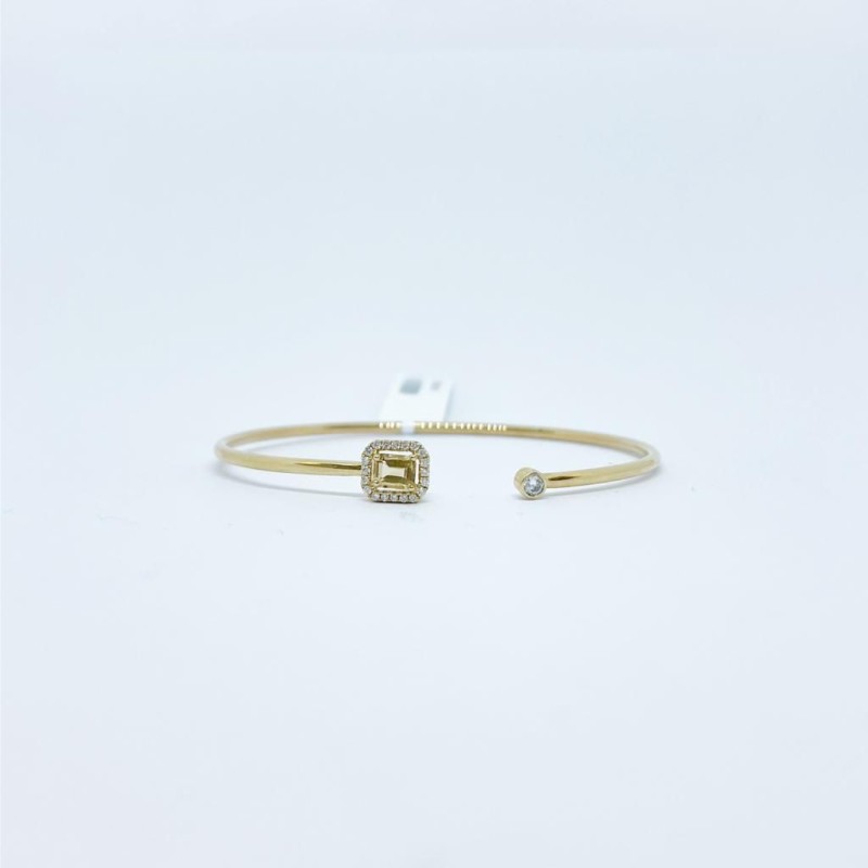 Brazalete Cuadro Citrino con Diamante – Victoria Fine Jewelry