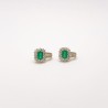 Arracada Cuadro Esmeralda Con Diamantes – Victoria Fine Jewelry
