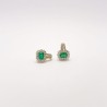 Arracada Cuadro Esmeralda Con Diamantes – Victoria Fine Jewelry