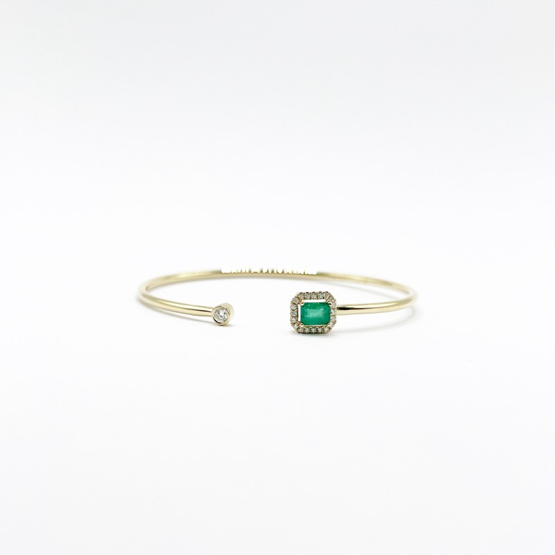 Brazalete Cuadro Esmeralda Con Diamantes – Victoria Fine Jewelry