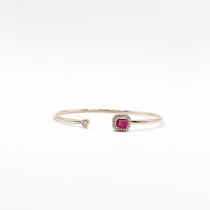 Brazalete Cuadro Rubí Con Diamantes – Victoria Fine Jewelry