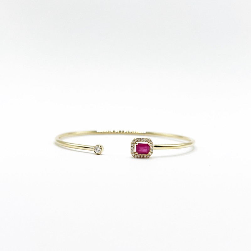 Brazalete Cuadro Rubí Con Diamantes – Victoria Fine Jewelry