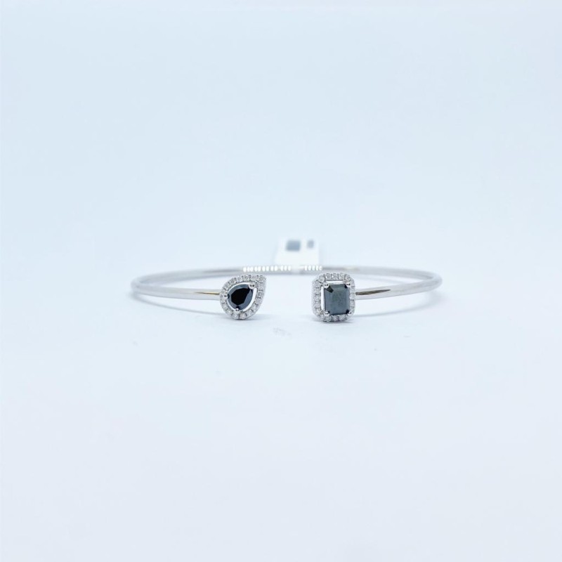 Brazalete Cuadro y Gota de Diamante Negro con Diamante – Victoria Fine Jewelry