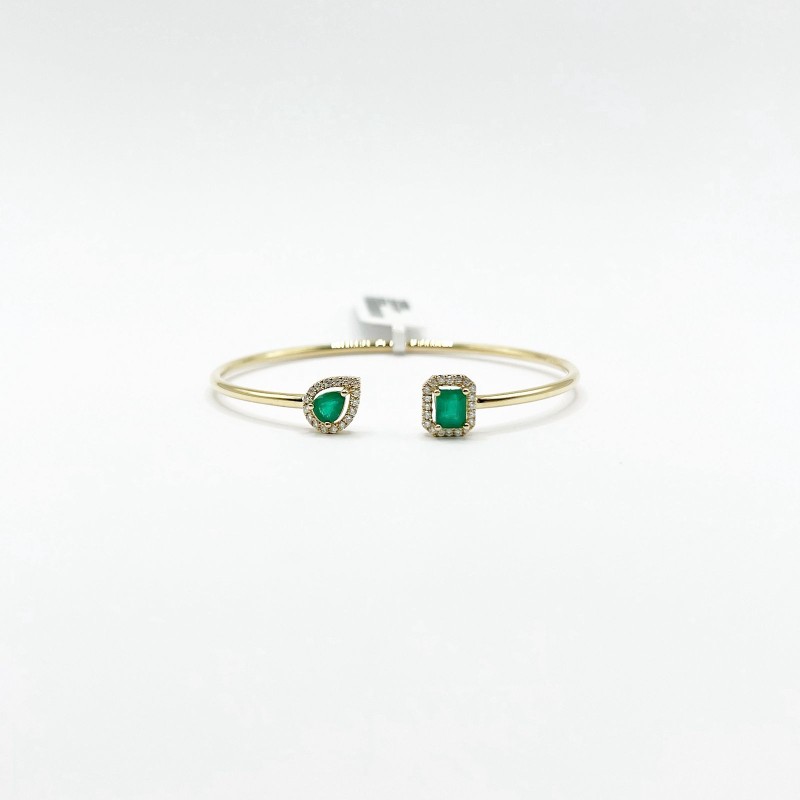 Brazalete Cuadro y Gota De Esmeralda Con Diamantes – Victoria Fine Jewelry