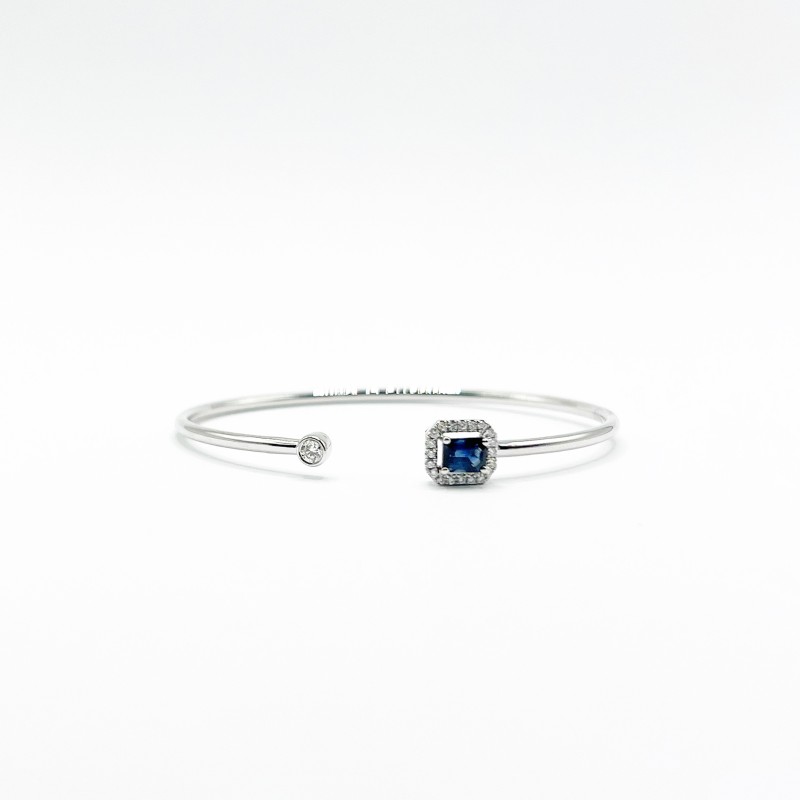 Brazalete Cuadro Zafiro Con Diamantes – Victoria Fine Jewelry