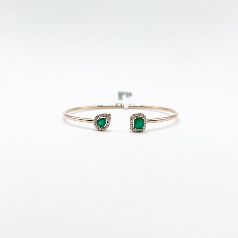 Brazalete Cuadro y Gota De Esmeralda Con Diamantes – Victoria Fine Jewelry