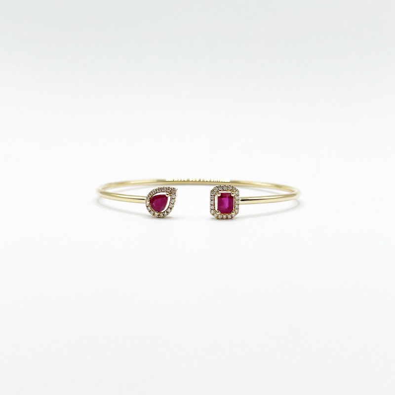 Brazalete Cuadro y Gota De Rubí Con Diamantes – Victoria Fine Jewelry