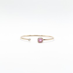 Brazalete Cuadro Zafiro Rosa Con Diamantes – Victoria Fine Jewelry