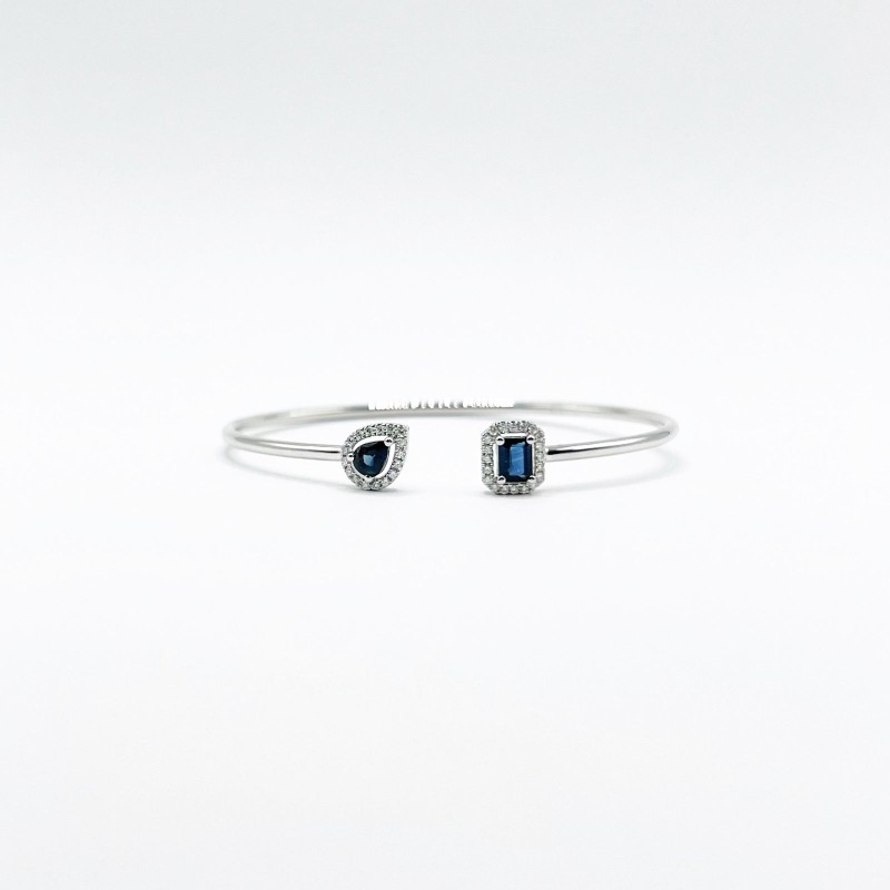 Brazalete Cuadro y Gota De Zafiro Con Diamantes – Victoria Fine Jewelry