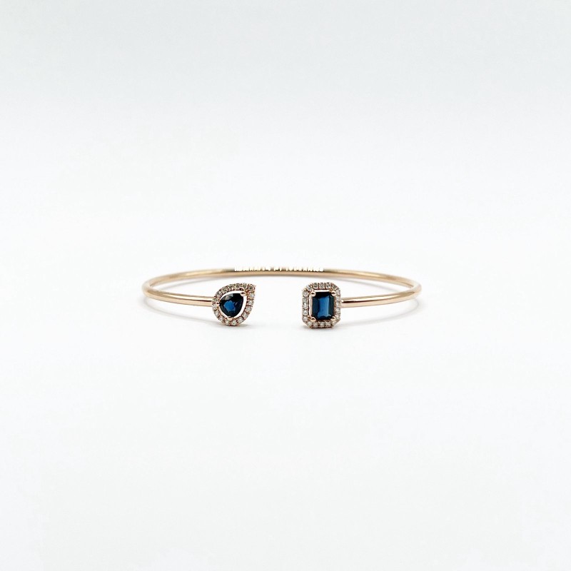 Brazalete Cuadro y Gota De Zafiro Con Diamantes – Victoria Fine Jewelry