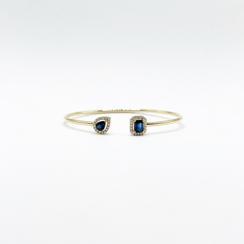 Brazalete Cuadro y Gota De Zafiro Con Diamantes – Victoria Fine Jewelry