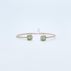 Brazalete Doble Cuadro Peridoto con Diamante – Victoria Fine Jewelry
