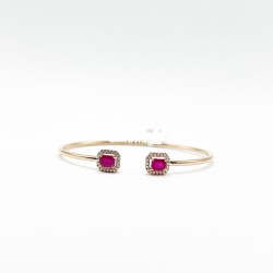 Brazalete Doble Cuadro Rubí Con Diamantes – Victoria Fine Jewelry