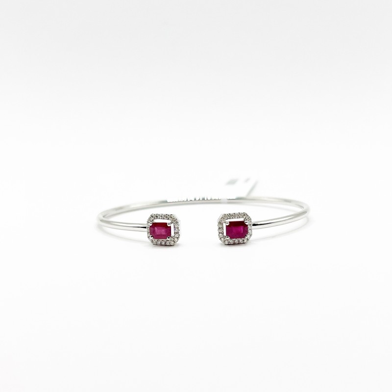 Brazalete Doble Cuadro Rubí Con Diamantes – Victoria Fine Jewelry
