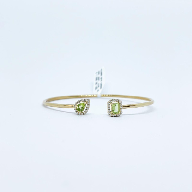 Brazalete Cuadro y Gota Peridoto con Diamante – Victoria Fine Jewelry