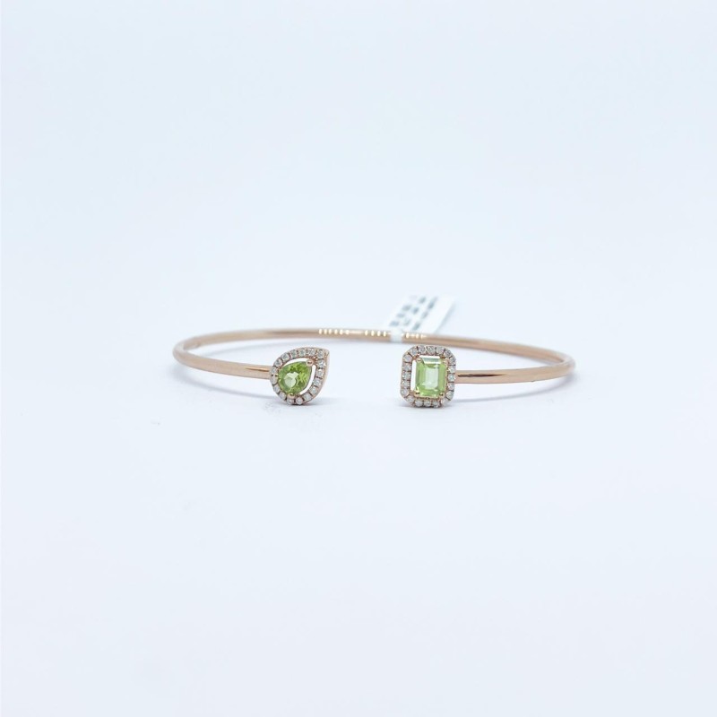 Brazalete Cuadro y Gota Peridoto con Diamante – Victoria Fine Jewelry