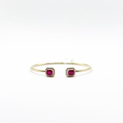 Brazalete Doble Cuadro Rubí con Diamantes – Victoria Fine Jewelry