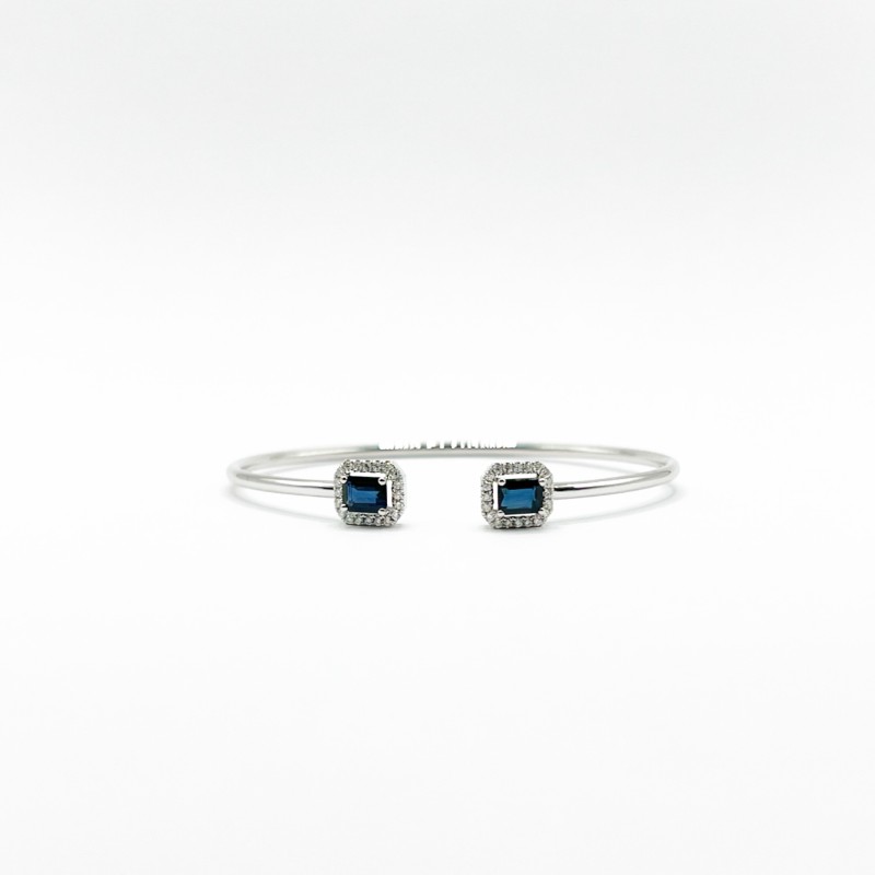 Brazalete Doble Cuadro Zafiro con Diamantes – Victoria Fine Jewelry